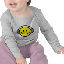 cute smiley face with headphones tshirts