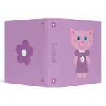 Cute Smiling Cartoon Character Cat Lilac Binder