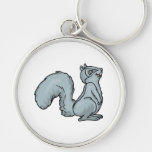 cute smiling grey squirrel key chains
