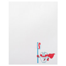 Cute Smiling Superhero Tooth With Toothbrush Letterhead Design