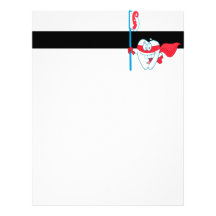 Cute Smiling Superhero Tooth With Toothbrush Customized Letterhead