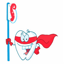 Cute Smiling Superhero Tooth With Toothbrush Photo Cutout