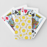 Cute Smiling White Daisy Pattern Playing Cards