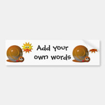 Cute snail with smiling sun bumper sticker