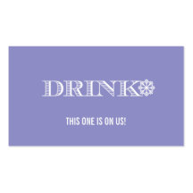 Cute Snowflake Lavender Wedding Drink Ticket Business Card Template