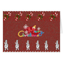 Cute Snowman and Candy Cane Christmas Card