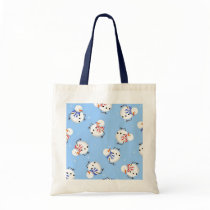 Cute Snowman and Snowflake Print Tote Bag