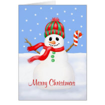Cute Snowman Christmas Card cards