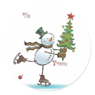 Cute Snowman Christmas Gift tags Sticker by kidsonly