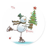 Cute Snowman Christmas Gift tags stickers