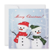 Cute Snowman  Christmas Party Invitation
