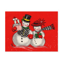Cute Snowman Couple Postcards