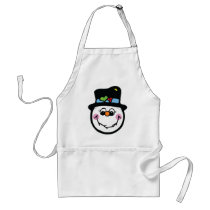 cute snowman face apron