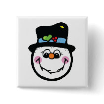 cute snowman face pin