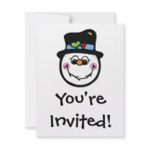 cute snowman face invite