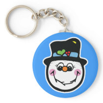 cute snowman face keychains