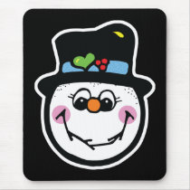 cute snowman face mouse pads