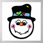 cute snowman face posters