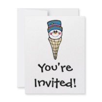 cute snowman snowcone custom invitation
