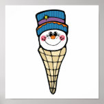 cute snowman snowcone posters