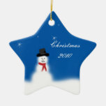 Cute Snowman Star Ornament
