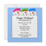 Cute Snowmen Happy Holiday Party Invitation invitations