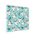 cute snowy white owls pattern gallery wrapped canvas