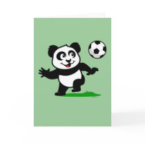 Cute Soccer Panda Greeting Card