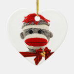CUTE SOCK MONKEY CHRISTMAS ORNAMENT PERSONALIZED