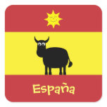 Cute Spanish Bull, Sun & Flag Stickers