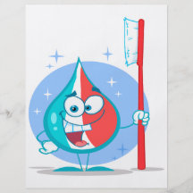 cute sparkle toothpaste character with toothbrush. custom flyer