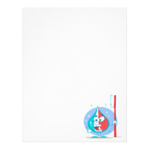 cute sparkle toothpaste character with toothbrush. letterhead template