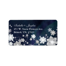 Cute Sparkling Winter Wedding Return Address Label