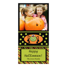 Cute Spider Halloween Kids Photo Card