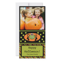 Cute Spider Halloween Kids Photo Card