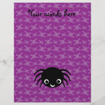 Cute spider purple skulls pattern flyer