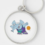 cute sporty dribbling basketball elephant key chains
