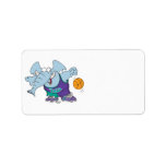 cute sporty dribbling basketball elephant custom address label