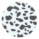 Cute Spots Dots Dalmatian Dog Skin Pattern Round Sticker