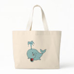 cute spouting whale tote bags