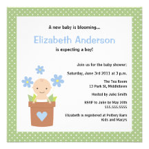 Cute Spring Baby Shower Invitation - Boy