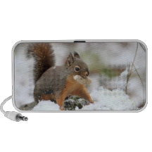 Cute Squirrel in Snow with Peanut PC Speakers