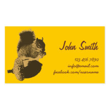 Cute Squirrel & Oak Nut Creative Profile Card Business Card Templates