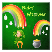 Cute St. Patrick's Day Baby Shower Personalized Announcement