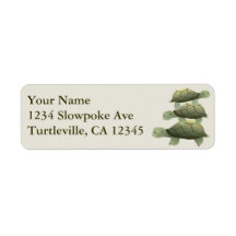 Cute Stacked Turtle Return Address Labels