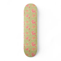 Cute Star Kitty and Bunny Pattern Skateboard