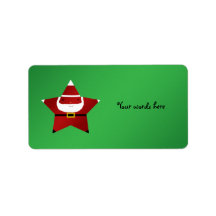 Cute star santa claus address label