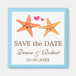 Cute starfish beach wedding Save the Date magnet