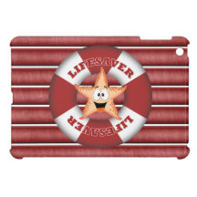 Cute Starfish, Lifesaver & Nautical Wood iPad Mini Cover For The iPad Mini