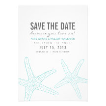 Cute Starfish Save the Date Card